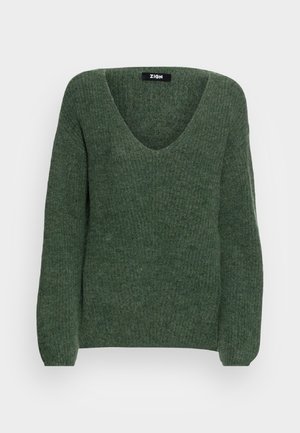 Striktrøje - olive