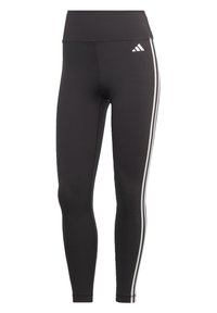ESSENTIALS 3-STRIPES HIGH-WAISTED 7/8 - Legíny - black