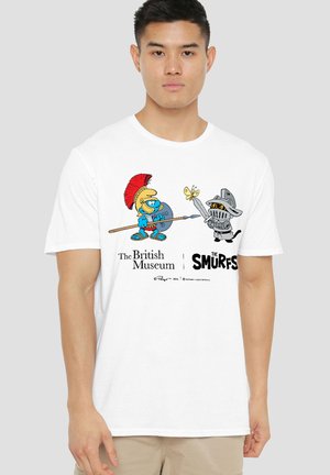 Cotton Soul, THE SMURFS X BRITISH MUSEUM SMURF GLADIATOR - Print T-shirt - white