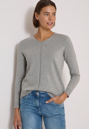 Cecil, BASIC V-NECK SWEATER IN SOLID COLOR - Pullover - mineral grey melange
