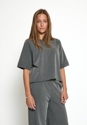 Bluse - dark grey print
