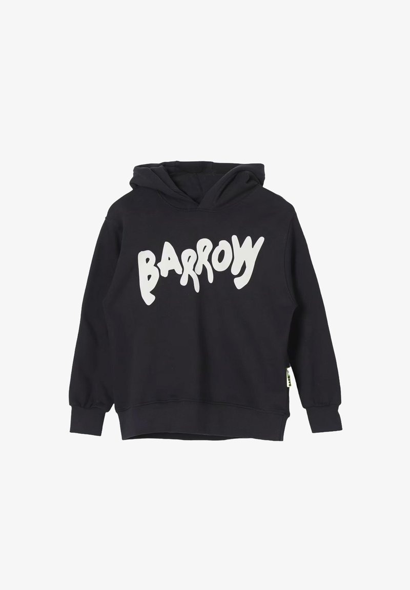 Felpa nera con tasca a marsupio. Presenta una grafica testuale bianca "BARROW" sul davanti. Tessuto morbido con polsini e orlo a costine.