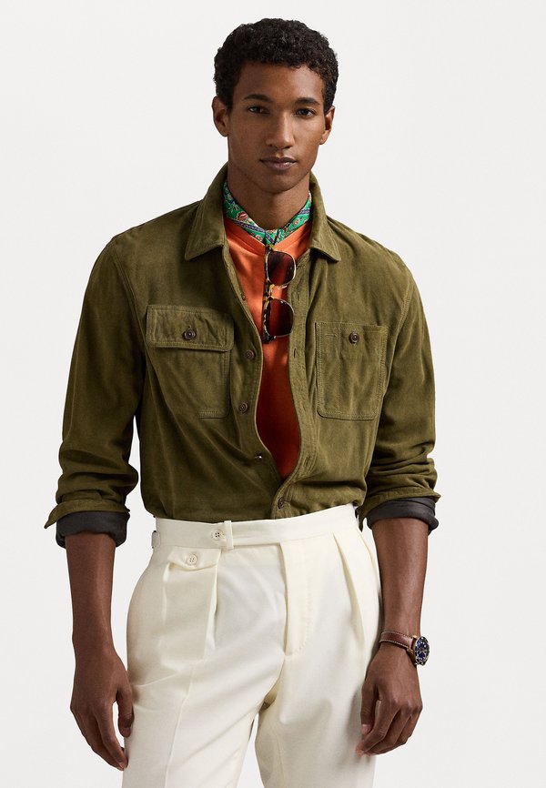 SUEDE SHIRT JACKET - Leather jacket