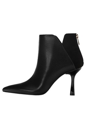 High heeled ankle boots - black