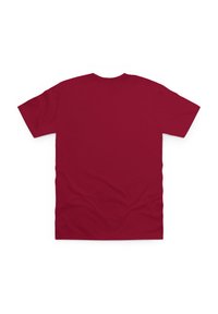 Maročová bavlněná tričko s krátkým rukávem, kulatým výstřihem, hladkou texturou a hladkým zadním dílem bez jakýchkoli vzorů nebo log.
