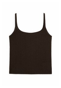 FLOWING ROUND NECK WITH STRAPS - Top - dark brown