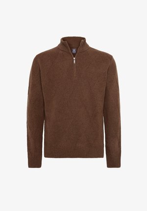 Boggi Milano HALF-ZIP - Pulover - hazelnut