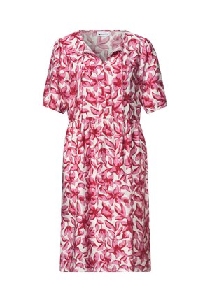 Street One, KNIELANGES KLEID MIT SPLIT NECK UND PRINT - Day dress - off white