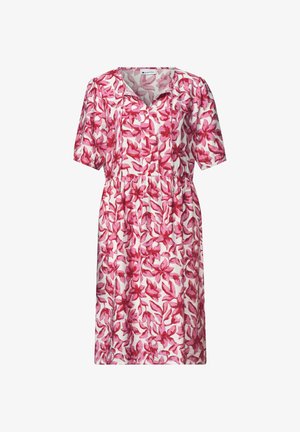 Street One, KNIELANGES KLEID MIT SPLIT NECK UND PRINT - Robe de jour - off white