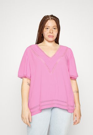 VIVISIA V NECK 2/4 SLEEVE - T-shirt estampada - fuchsia pink