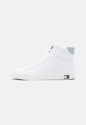LEATHER MID CUT - High-top trainers - white