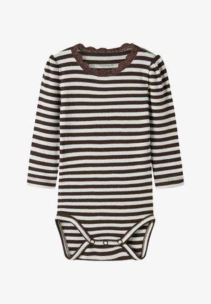 Name it, ROMPER STRIPED - Body / Bodystocking - chicory coffee