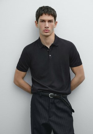 Massimo Dutti SHORT SLEEVE  - Polo shirt - mottled dark blue