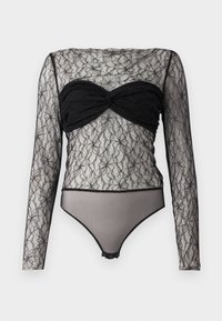 PAULA - Tops ar garām piedurknēm - black