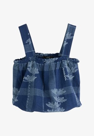 Next, REGULAR FIT - SLEEVELESS BUBBLEHEM TOP . - Bluse - navy print
