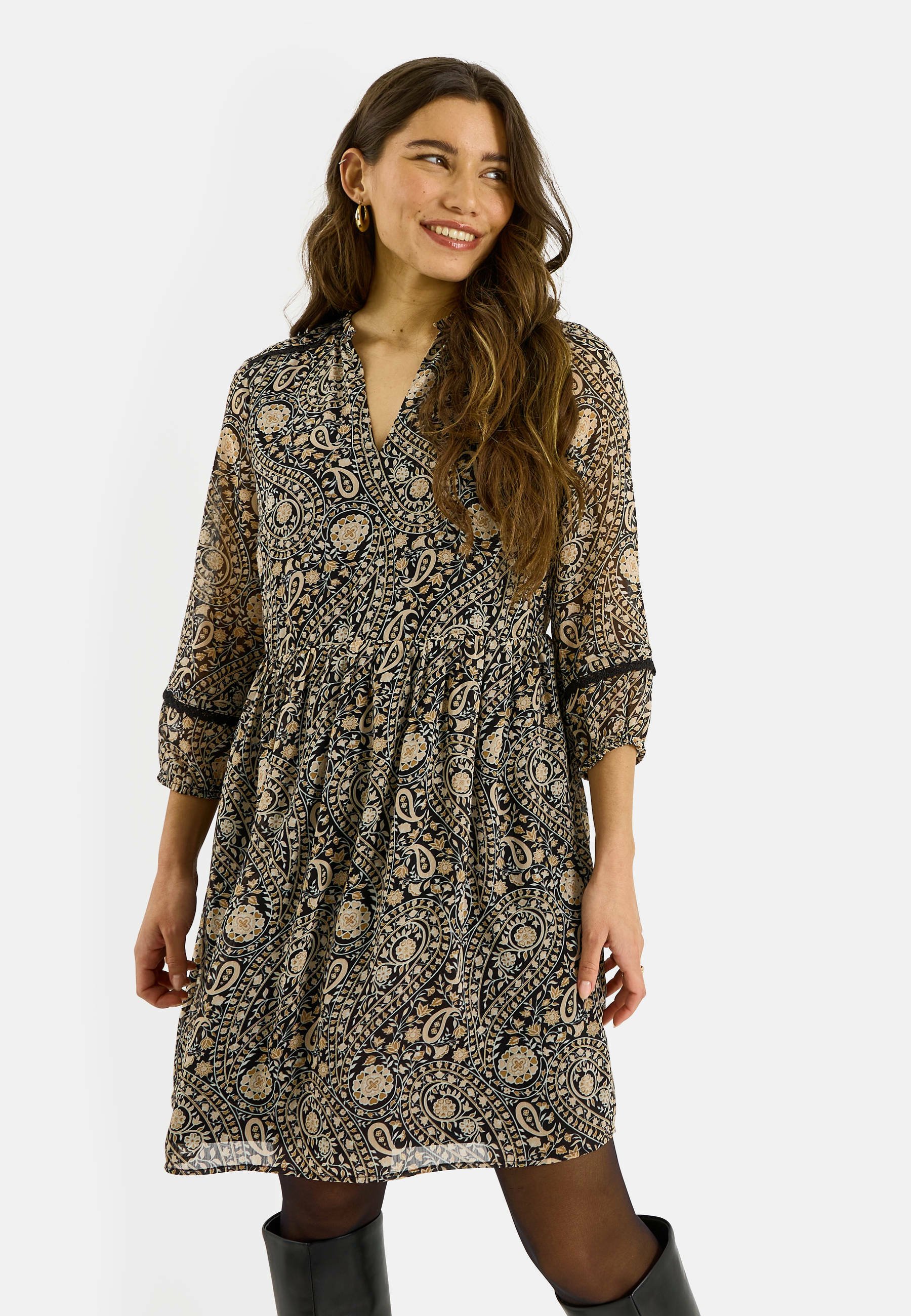 Robe Cocktail Atmosphere Taille 38 – Crème Légère Avec Voile Et Broderie – Longueur Genou