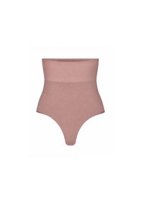 Høj talje, mauve-farvet formende thong med en bred linning designet til formning af talje og hofter.