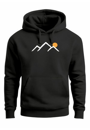 MINIMAL MIT BERGMOTIV - Kapuzenpullover - schwarz