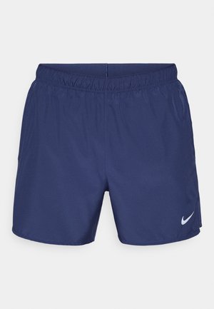 Pantaloncini sportivi blu navy realizzati in tessuto leggero, con vita elasticizzata e logo Nike bianco sul lato inferiore sinistro.