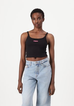 SCRIPT LABEL TANK - Top - black
