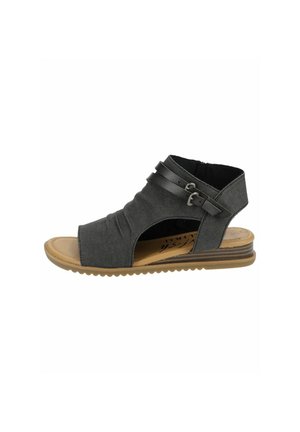 Sandalen - washed black denim