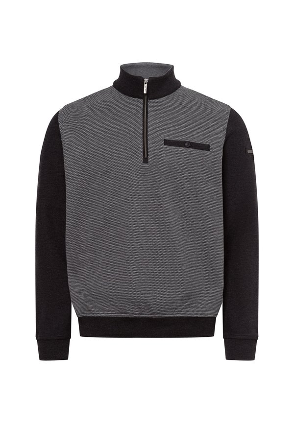 Strickpullover - hellgrau schwarz