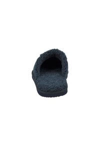 Dark gray slipper with a soft, textured fleece upper, open back design, and a cushioned sole for comfort. No visible patterns or hardware.