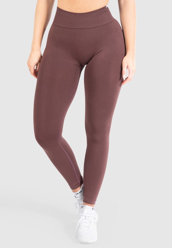 SLAYTON SCRUNCH EFFECT LEGGINGS SPORT FITNESS - Tights - braun