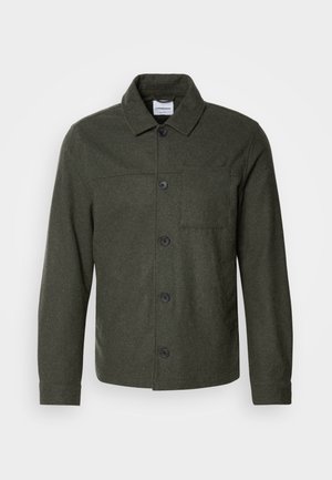 Lindbergh CROPPED LENGTH OVERSHIRT JACKET - Letná bunda - dark khaki melange