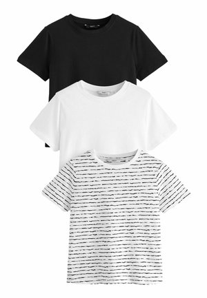 CREW SHORT SLEEVE 3 PACK  - REGULAR FIT - T-shirt med print - black white