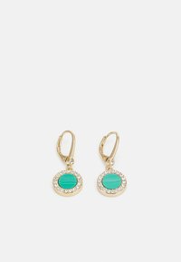 DKNY INLAY DROP  - Fülbevalók - gold-coloured/turquoise