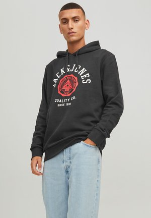 Jack & Jones JJELOGO HOOD - Kapuzenpullover - black