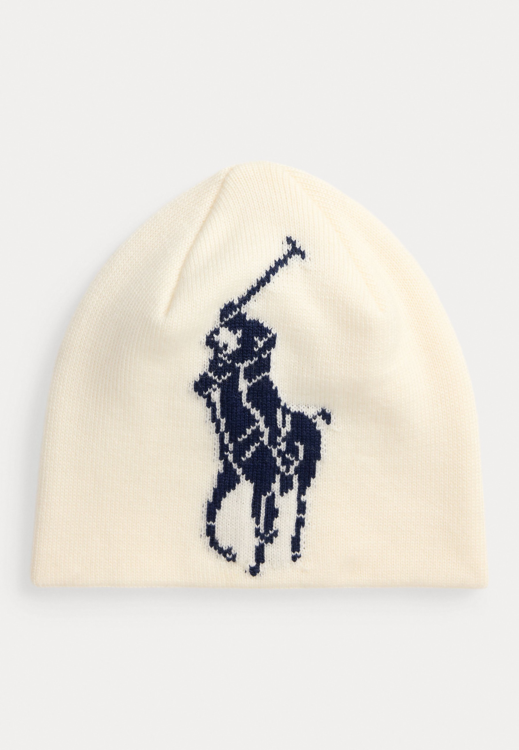 Polo Ralph Lauren BIG PONY MERINO - Beanie - cream/navy/off-white