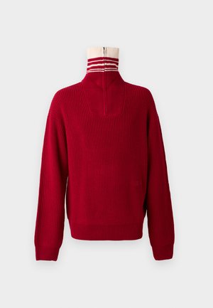 Filling Pieces, ZIP CHUNKY FISHERMAN - Пуловер - scarlet red