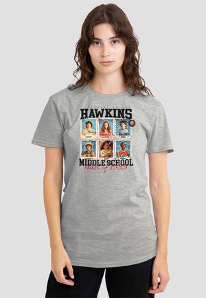 STRANGER THINGS YEAR BOOK PHOTOS - Print T-shirt - mottled light grey