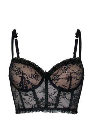Hunkemöller, HUNKEMÖLLER PADDED UNDERWIRED LONGLINE BRA FELICITY - Reggiseno con ferretto - black