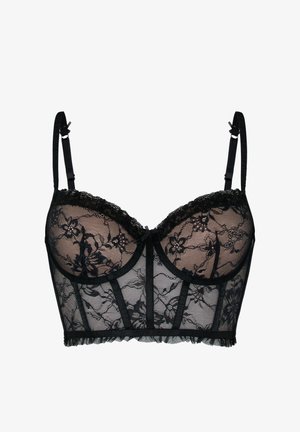 Hunkemöller, HUNKEMÖLLER PADDED UNDERWIRED LONGLINE BRA FELICITY - Bügel BH - black