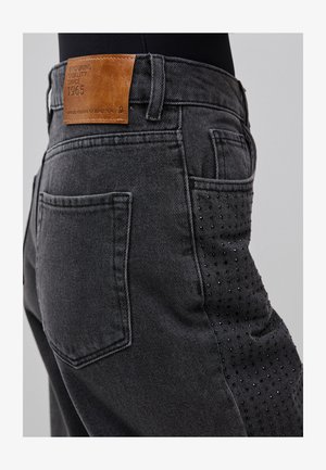United Colors of Benetton, WIDE FIT JEANS WITH RHINESTONES.. - Wide Leg - grey