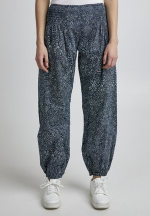 PULZ PZJILL - Pantalon classique - dark sapphire printed