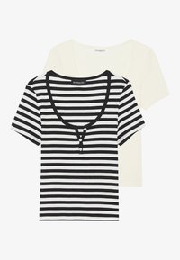 2 PACK - Μπλουζάκι με στάμπα - egret/black,egret