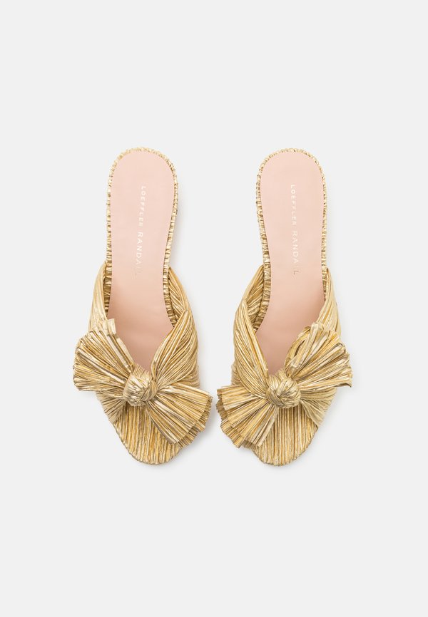 EMILIA PLEATED KNOT MULE - Heeled mules - gold4