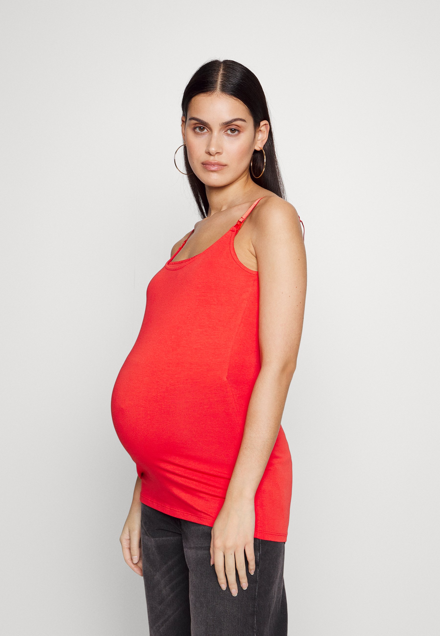 Top Spaghetti Nursing Maternité Esprit – Tee-Shirt Allaitement Coton Bio, Bretelles Réglables Avec Clips, Confortable Et Élégant