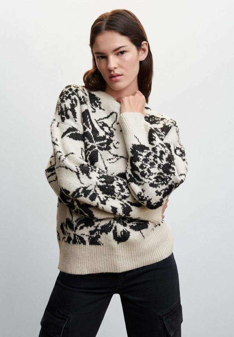 Mango FLORES Jumper kremowy écru/offwhite Zalando.ie