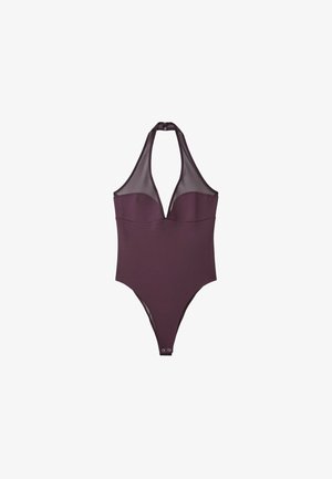 Stradivarius, MESH HALTER BODYSUIT - Débardeur - purple