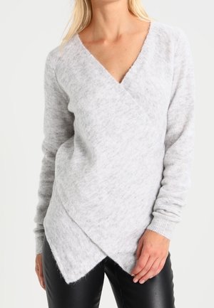 Strickpullover - mottled light grey