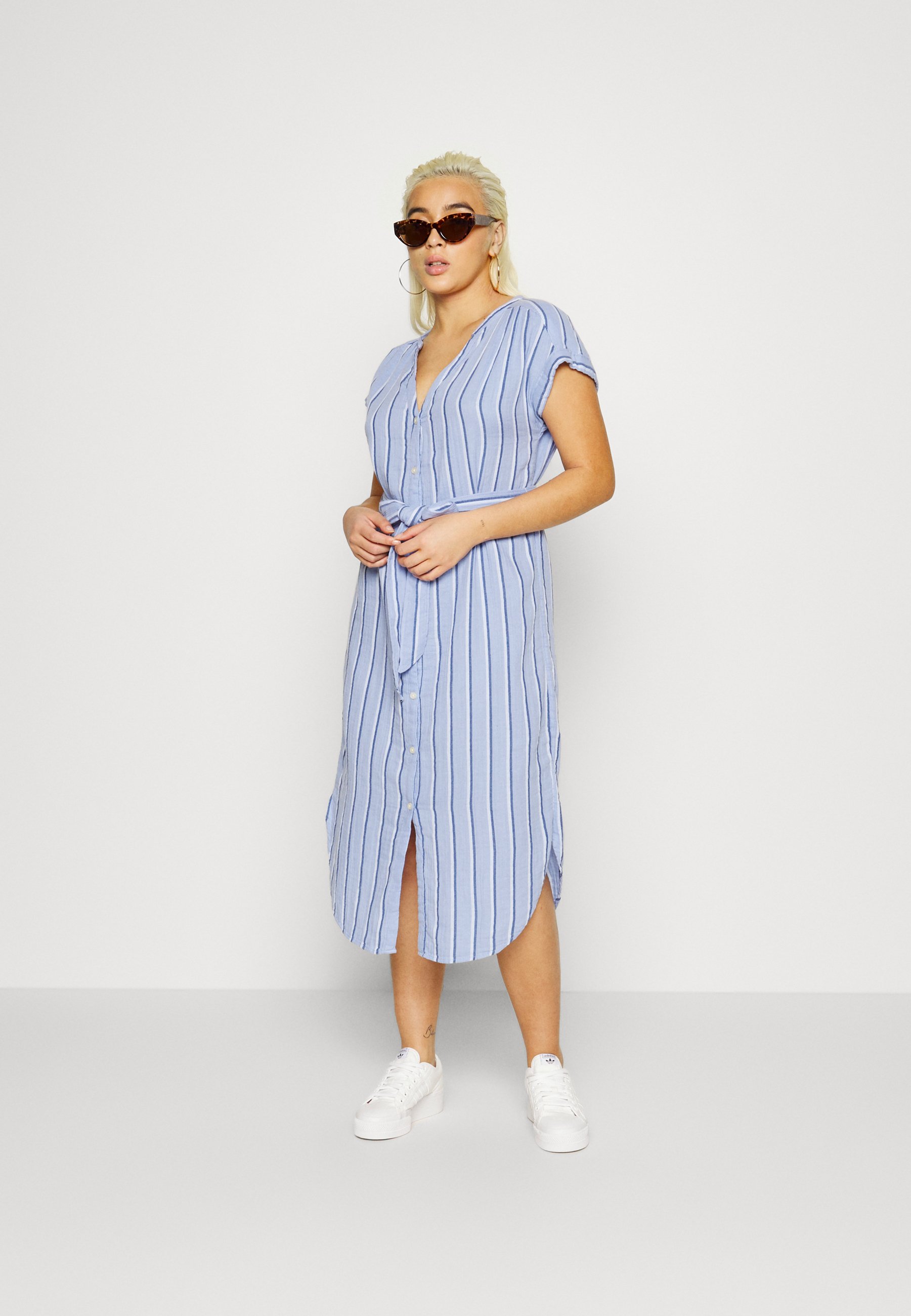 gap blue shirt dress
