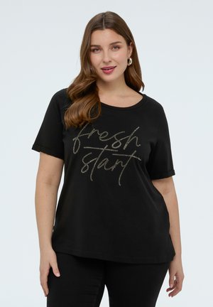 CON SCRITTA IN STRASS - T-shirts print - nero