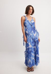 RUFFLE DETAIL  - Maksimekko - white blue floral