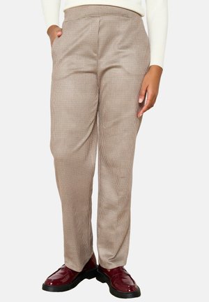 WITH HOUNDSTOOTH - Auduma bikses - lt beige