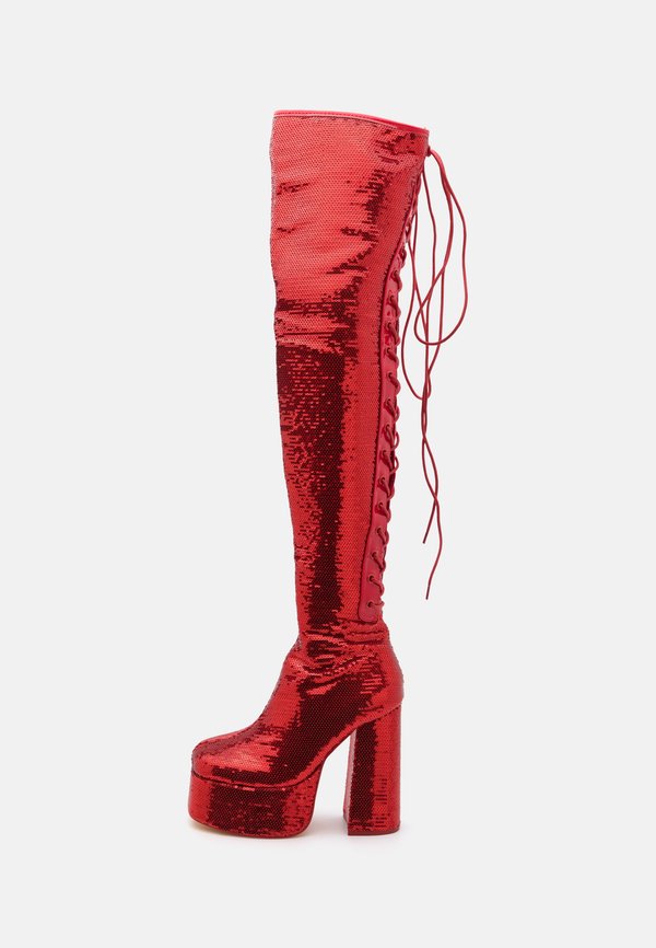 CREATURE OF THE NIGHT SEQUIN LONG BOOTS - Lace-up boots